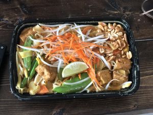 Curry noodle with tofu at Nu-Thai Bistro in Grand Rapids