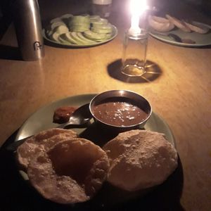 Candle light dinner ;) at Mountain View Eco Farm in Lekhnath