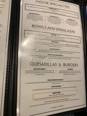 Menu 3 at Frescana Mexican Bistro in South Lake Tahoe