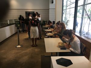 Inside seating at sweetgreen - Columbia in New York City