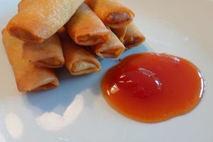 Vegan mini spring rolls at Jade-Imbiss in Dusseldorf