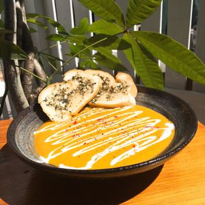 Pumpkin soup at Prana Center in Da Lat