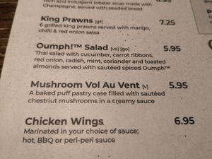 Menu at Belgo in London