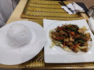 Mushroom tofu at Le Voyage in Coron