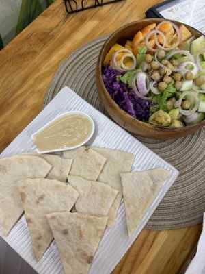 Vegan mediterranean bowl  at Le Voyage in Coron