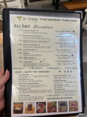 Menu may  at Le Voyage in Coron