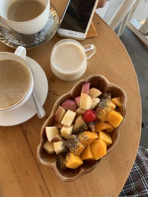 Granola with two fruits & soy milk  at Le Voyage in Coron