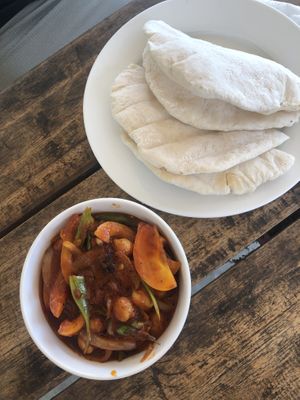 Moussaka with home made pita  at Le Voyage in Coron