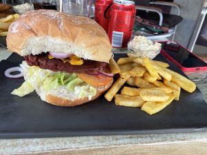 Impossible burger at Olive Garden Deli in Tenerife
