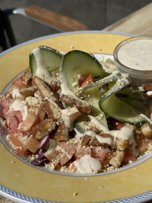 Veganer Caesar Salat, nur auf Anfrage glutenfrei.  at Olive Garden Deli in Tenerife