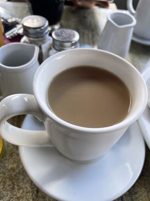 Tea with soya milkk  at Olive Garden Deli in Tenerife