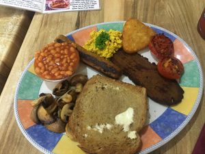 Vegan breakfast at Olive Garden Deli in Tenerife