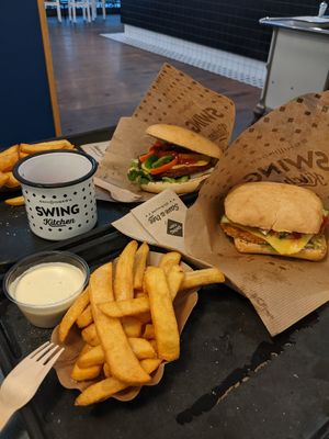 Burger combos at Swing Kitchen - Georgenstraße in Berlin