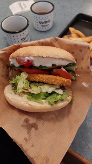 Vienna burger at Swing Kitchen - Georgenstraße in Berlin