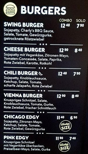 burger menu at Swing Kitchen - Georgenstraße in Berlin
