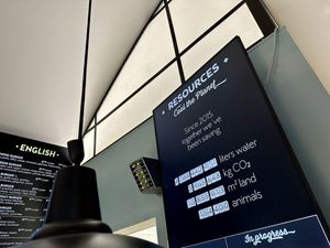 CO2 tracker  at Swing Kitchen - Georgenstraße in Berlin