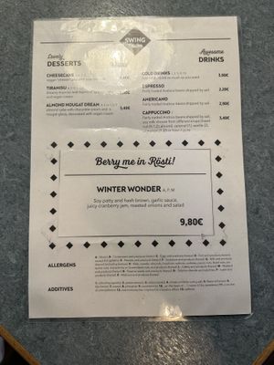 Menu (2/2).  at Swing Kitchen - Georgenstraße in Berlin