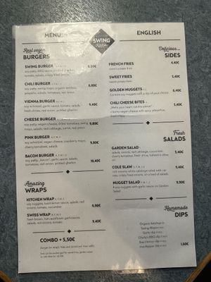 Menu (1/2).  at Swing Kitchen - Georgenstraße in Berlin