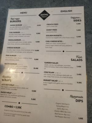 Menu at Swing Kitchen - Georgenstraße in Berlin