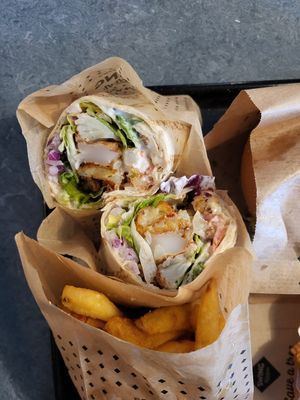 Swiss wrap and fries at Swing Kitchen - Georgenstraße in Berlin