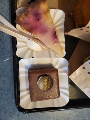 cheesecake and nougat square at Swing Kitchen - Georgenstraße in Berlin