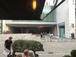 Pig plant decoration outside  at Swing Kitchen - Georgenstraße in Berlin