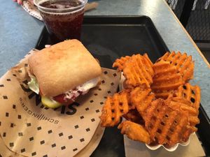 Chicago Edgy, Sweet Fries and Cherry Soda at Swing Kitchen - Georgenstraße in Berlin