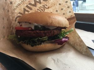 Chilli burger at Swing Kitchen - Georgenstraße in Berlin