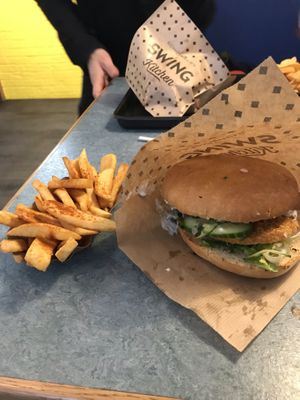 Austrian schnitzel burger at Swing Kitchen - Georgenstraße in Berlin