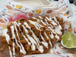 Chick’n Chalupas at Nissi Vegan in Austin