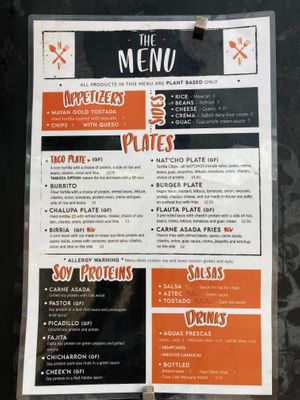 Menu at Nissi Vegan in Austin