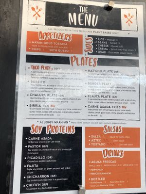 Menu at Nissi Vegan in Austin