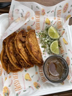 Birria Tacos  at Nissi Vegan in Austin