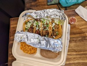 Taco plate. at Nissi Vegan in Austin