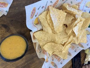 Sad queso is sad. at Nissi Vegan in Austin