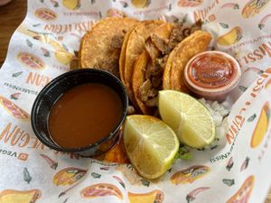 Birria tacos  at Nissi Vegan in Austin