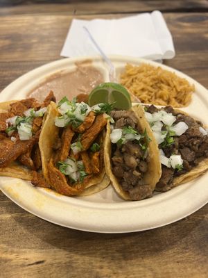 Tacos, burrito, chalupas, birrias, and even the burger tastes amazing ! #Veganuary at Nissi Vegan in Austin
