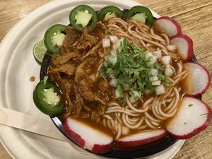 Ramen birria: limited time item   at Nissi Vegan in Austin