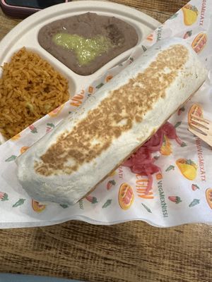 Burrito plate. This was my favorite   at Nissi Vegan in Austin