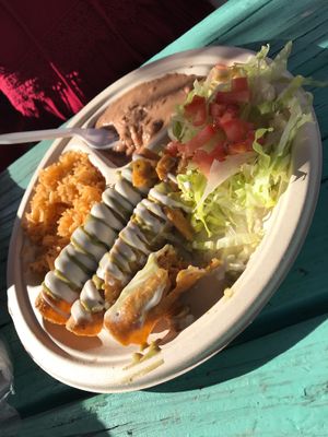 Delicious Flautas at Nissi Vegan in Austin