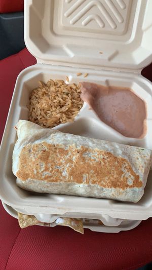 Burrito with rice and beans   at Nissi Vegan in Austin