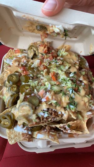 Fully loaded nachos! at Nissi Vegan in Austin