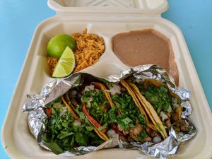 Taco Plate at Nissi Vegan in Austin