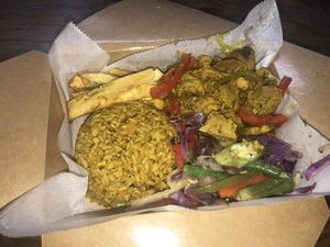 Veggie Curry Lamb Platter !!! So good 😜 #Vegan at Veghada - Maybe closed in Philadelphia