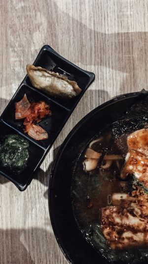 Ramen with complimentary dish  at Takara in Dublin