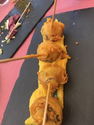 Tempura mushrooms at Taberna De Nino in Lanzarote