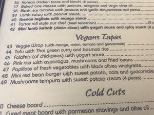 Menu at Taberna De Nino in Lanzarote