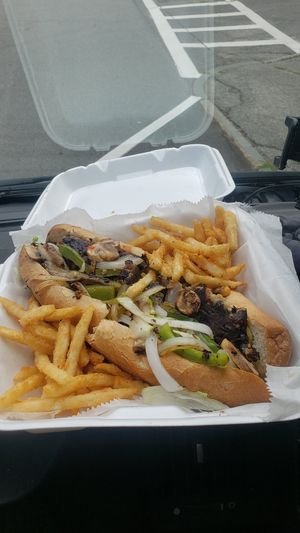 Phat Fish veggie burger sub at Phat Boyz Wings & Sports Bar in Plymouth