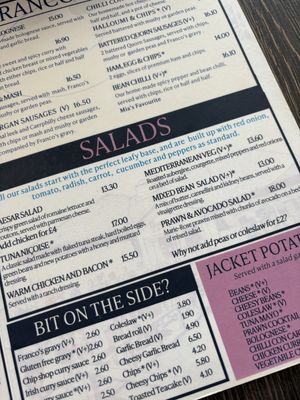 September ‘25 | Salads  at Franco's in Port Talbot
