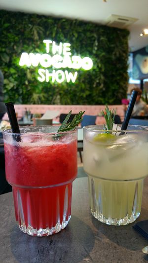 Homemade lemonades (raspberry and original) at The Avocado Show in Brussels
